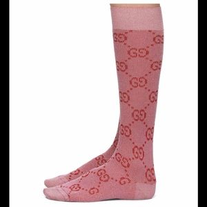 第1位獲得 グッチ Gucci レディース ソックス インナー 下着 Pink And Red Lame Gg Socks Pink シニアファッション